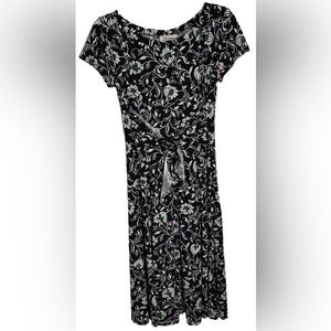 Floral Black Midi Dress